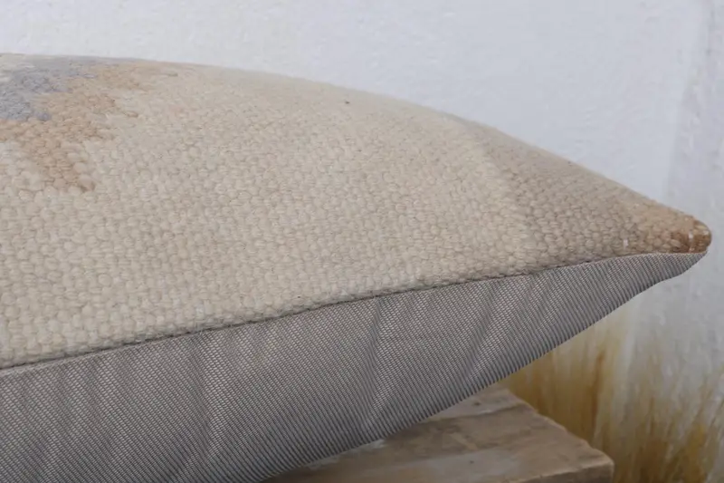 Pillow Case, Handmade Kilim Cushion, Anatolian Pillow, Pet Pillow, Pillow for Sofa, 16x24 Beige Pillow Cover, Turkish Pillow, Bright Cushion Case - 6