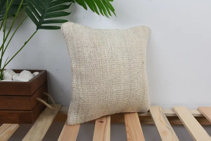 Cushion Cover, 12x12 White Cushion Cover, Christmas Pillow, Traditional Cushion Case, Turkish Pillow, Kilim Pillow Cover, Pillow for Couch - 4
