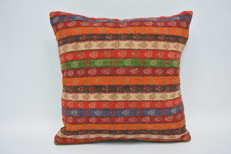 12x12 Rainbow Pillow, Bolster Cushion Cover, Comfy Throw Pillow Case, Kilim Pillow, Turkish Pillow, Pillow Cover, Vintage Kilim Throw Pillow - 1