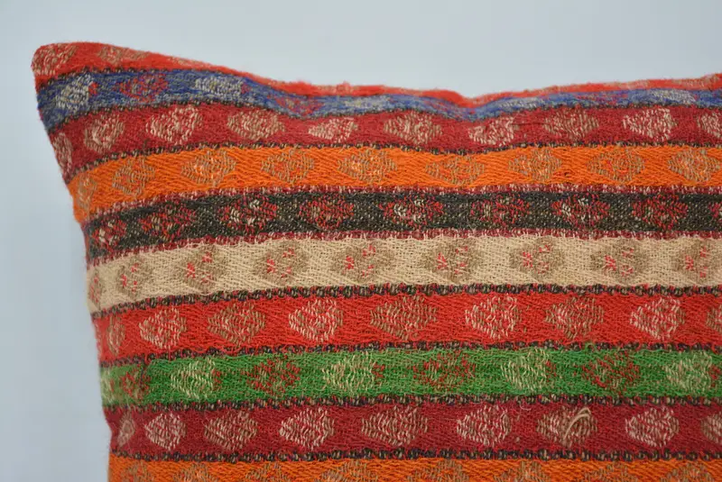12x12 Rainbow Pillow, Bolster Cushion Cover, Comfy Throw Pillow Case, Kilim Pillow, Turkish Pillow, Pillow Cover, Vintage Kilim Throw Pillow - 2