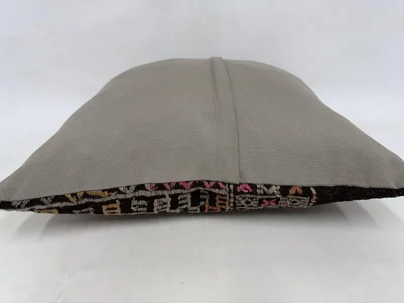 Kilim Pillow, Ethnical Kilim Rug Pillow, Garden Pillow Cover, Pillow Sham, Turkish Kilim Pillow, Turkish Corner Pillow Sham, 24x24 Pink Cushion Case - 7