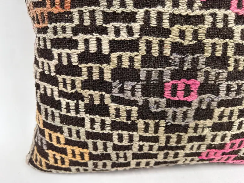 Kilim Pillow, Ethnical Kilim Rug Pillow, Garden Pillow Cover, Pillow Sham, Turkish Kilim Pillow, Turkish Corner Pillow Sham, 24x24 Pink Cushion Case - 2