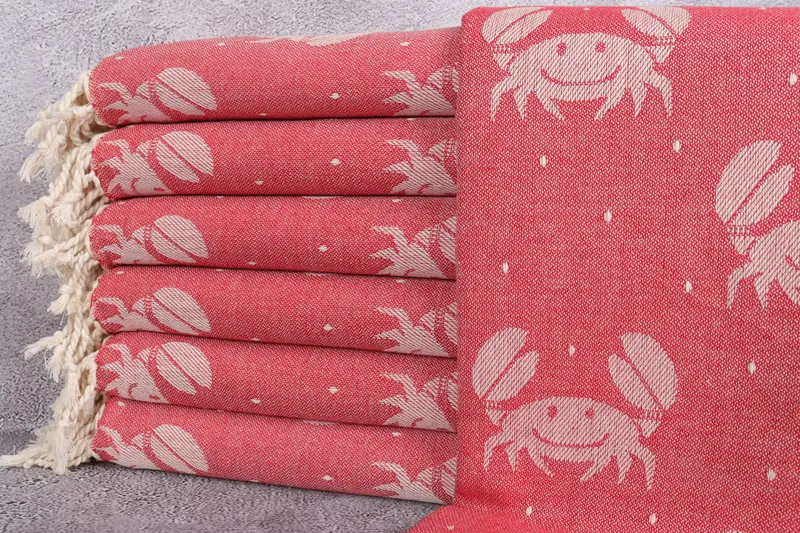 Custom Wedding Gifts, Bachelorette Party Items, 68x40 Cotton Crab Design Towel, Gift For Her, Monogram Beach Towel, Valentines Day Gift For Him - 1
