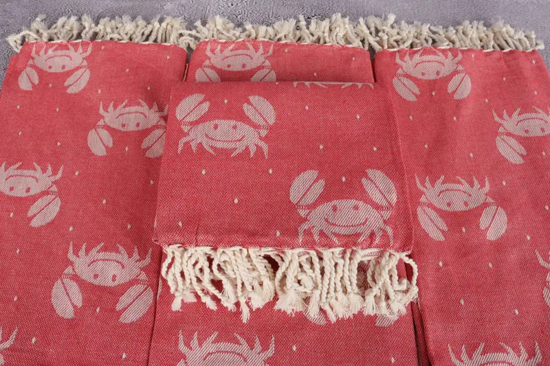 Custom Wedding Gifts, Bachelorette Party Items, 68x40 Cotton Crab Design Towel, Gift For Her, Monogram Beach Towel, Valentines Day Gift For Him - 4