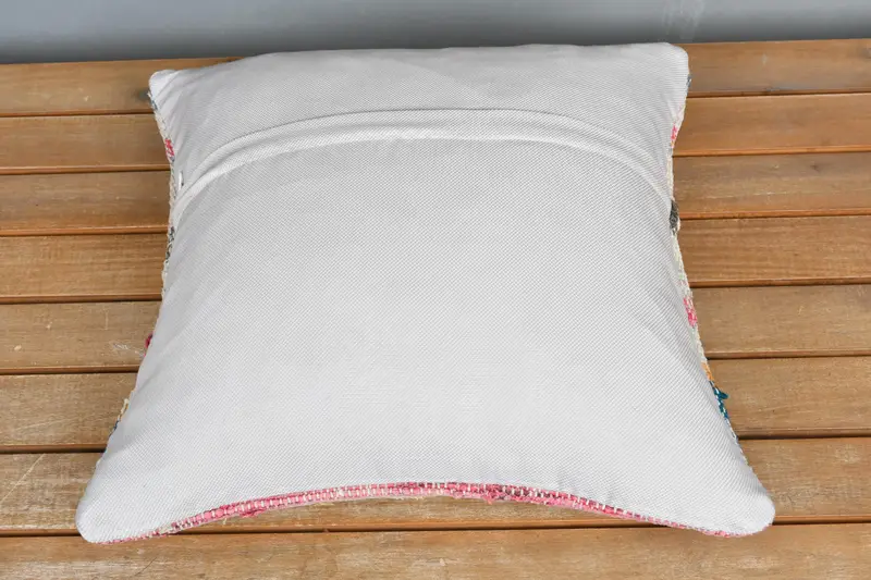 Gift Pillow, Square Throw Pillow, Chair Pillow Case, Custom Pillow Cover, Boho Pillow Sham Cover, 16x16 Red Pillow, Handmade Kilim Cushion, Cushion - 5