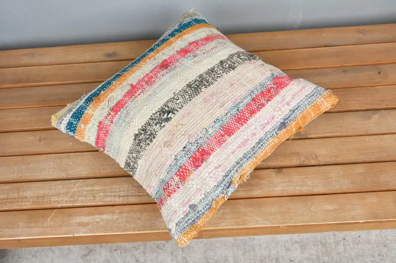 Gift Pillow, Square Throw Pillow, Chair Pillow Case, Custom Pillow Cover, Boho Pillow Sham Cover, 16x16 Red Pillow, Handmade Kilim Cushion, Cushion - 2