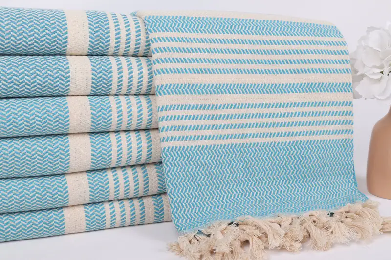 Custom Beach Towel, 70x40 Cotton Striped Towel, House Warming Gift, Wedding Gifts Towel, Monogrammed Beach Towel, Quick-dry travel peshtemal towel - 2