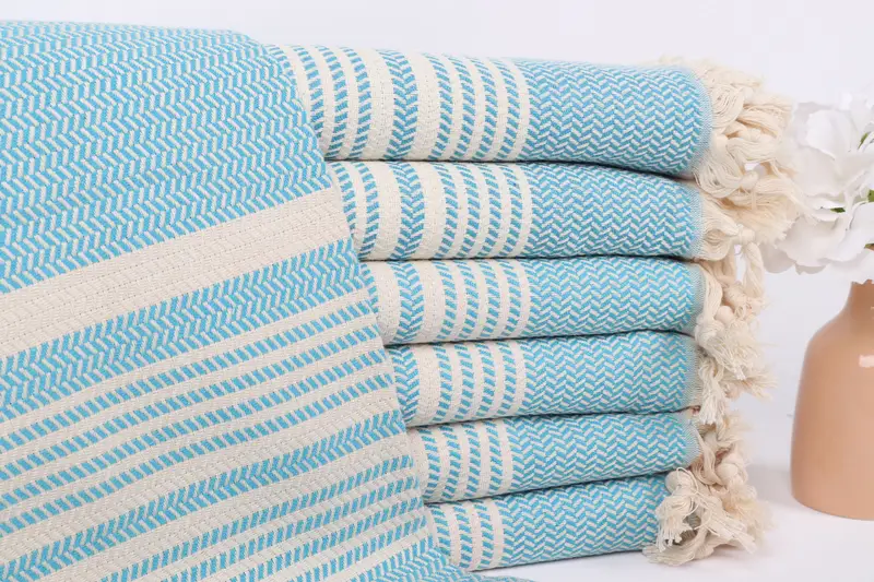 Custom Beach Towel, 70x40 Cotton Striped Towel, House Warming Gift, Wedding Gifts Towel, Monogrammed Beach Towel, Quick-dry travel peshtemal towel - 1