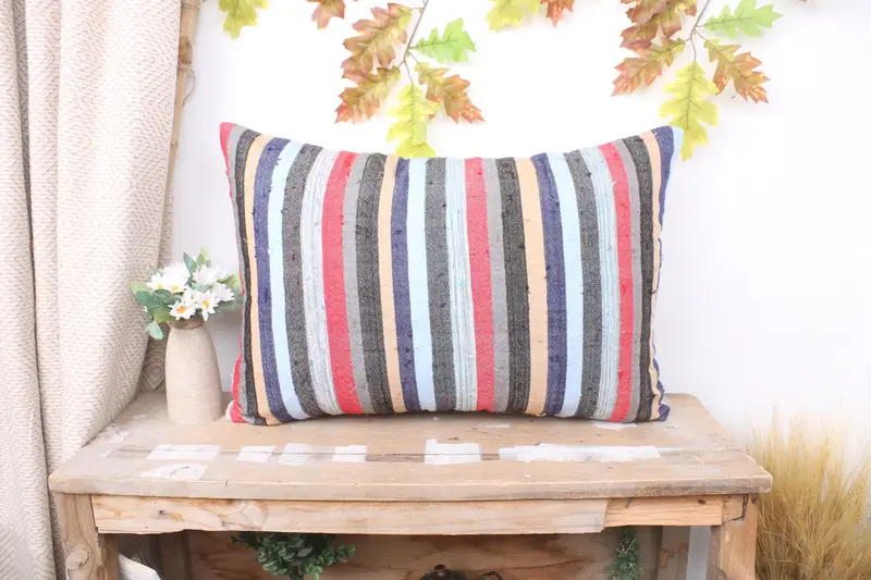 16x24 Blue Pillow, Pillow Cover, Handmade Kilim Cushion, Kilim Pillow Cover, Antique Pillows, Handwoven Pillow Cover Cushion Case - 1