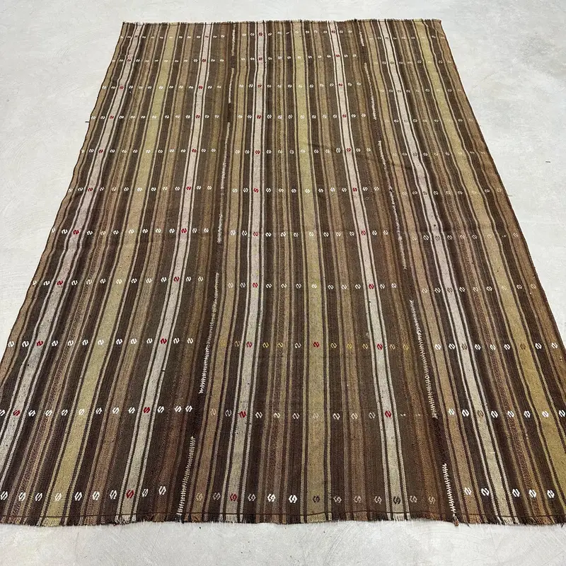 Alfombra de Lunares Marrón y Beige, 1,8x2,1m Chic Decor