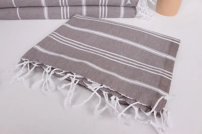 Wedding Gift, Monogrammed Hand Towel, 40x24 Cotton Striped Towel, Wedding Favors, Organic Towel, Gift For The Home, Unique Gift, Boyfriend Gift - 5