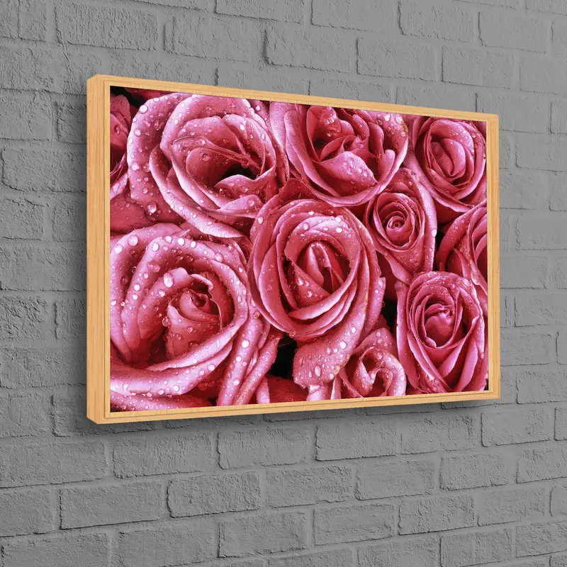 Modern Lüks Pembe Gül Kanvas Tablo Tablo