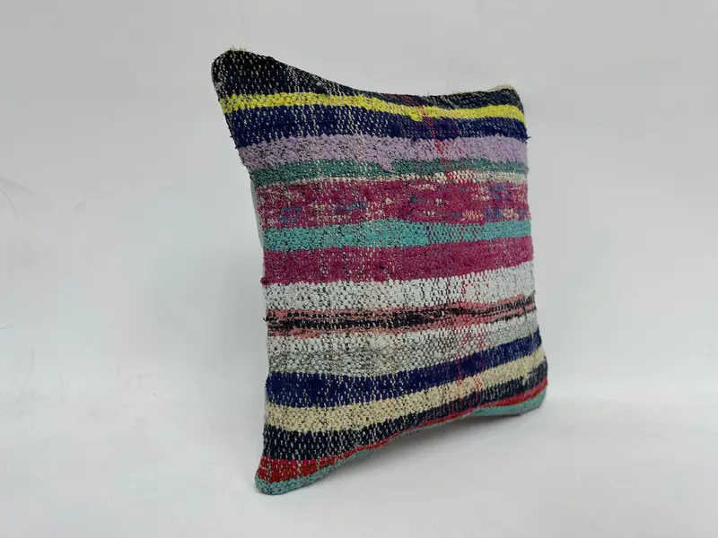 Gift Pillow, Boho Pillow, Cushion Case, Authentic Cushion Cover, 16x16 Blue Cushion Cover, Handwoven Pillow, Home Decor Pillow - 3
