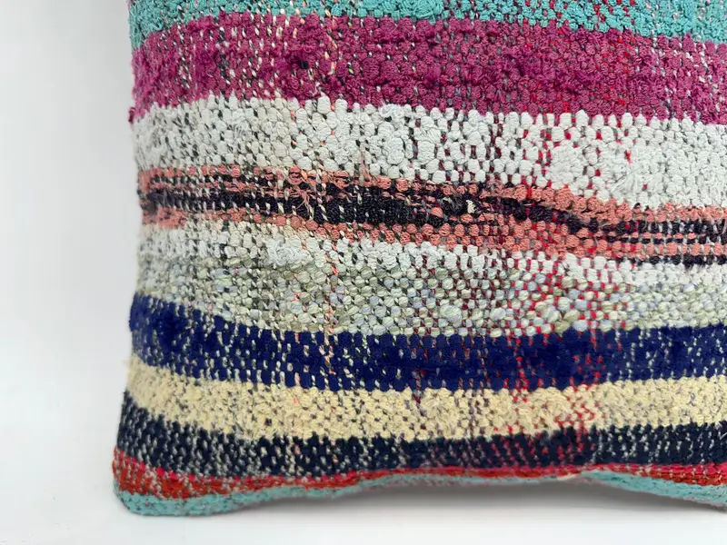 Gift Pillow, Boho Pillow, Cushion Case, Authentic Cushion Cover, 16x16 Blue Cushion Cover, Handwoven Pillow, Home Decor Pillow - 2