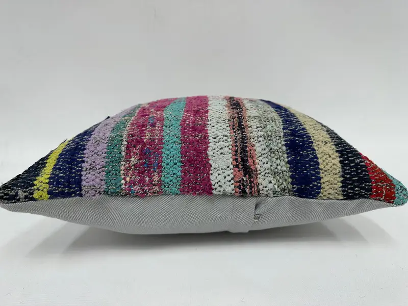 Gift Pillow, Boho Pillow, Cushion Case, Authentic Cushion Cover, 16x16 Blue Cushion Cover, Handwoven Pillow, Home Decor Pillow - 5