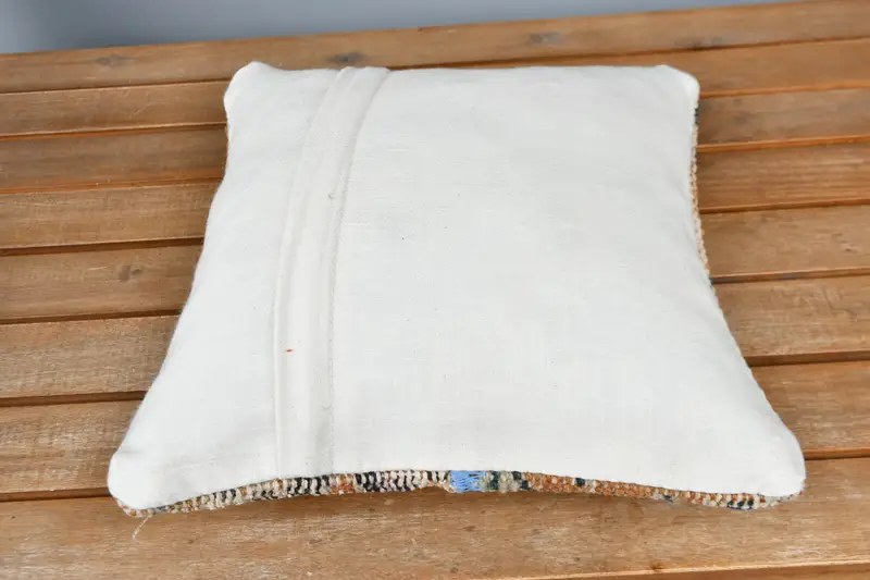 Vintage Kilim Pillow Cushion, Kilim Pillow Cover, 12x12 Orange Pillow Sham, Gift Pillow, Home Decor Pillow, Handmade Pillow Cover, Pillow Cover - 5
