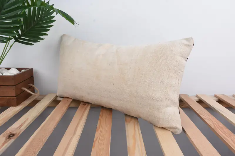 Handmade Kilim Cushion, Vintage Kilim Pillow, Pillow for Sofa, Decorative Throw Pillow Sham, 12x24 White Pillow Case, Pillow, Turkish Bench Pillow - 5