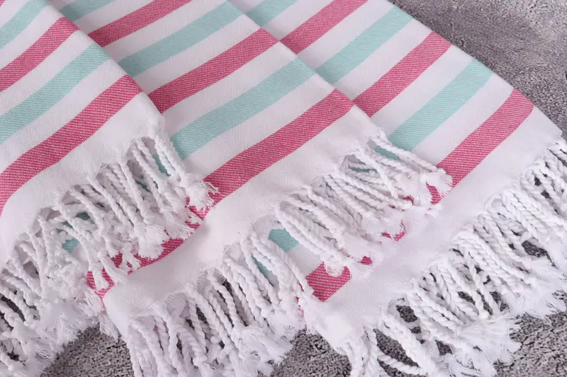 Personalized Turkish Towel, Bridesmaid Gifts, 70x40 Cotton Striped Towel, Personalized Gift, Embroidery Towels, Fringed Turkish towel for poolside - 5