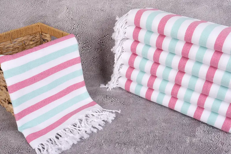 Personalized Turkish Towel, Bridesmaid Gifts, 70x40 Cotton Striped Towel, Personalized Gift, Embroidery Towels, Fringed Turkish towel for poolside - 3