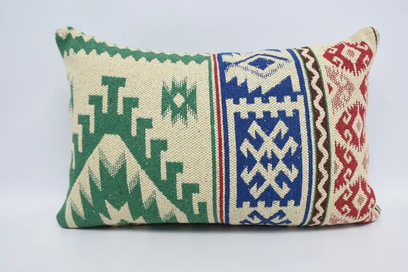 16x24 Blue Cushion Cover, Ethnical Kilim Rug Pillow, Aesthetic Pillow Cover, Pillow Sham, Wholesale Pillow Cover, Boho Pillow, Antique Pillows - 5