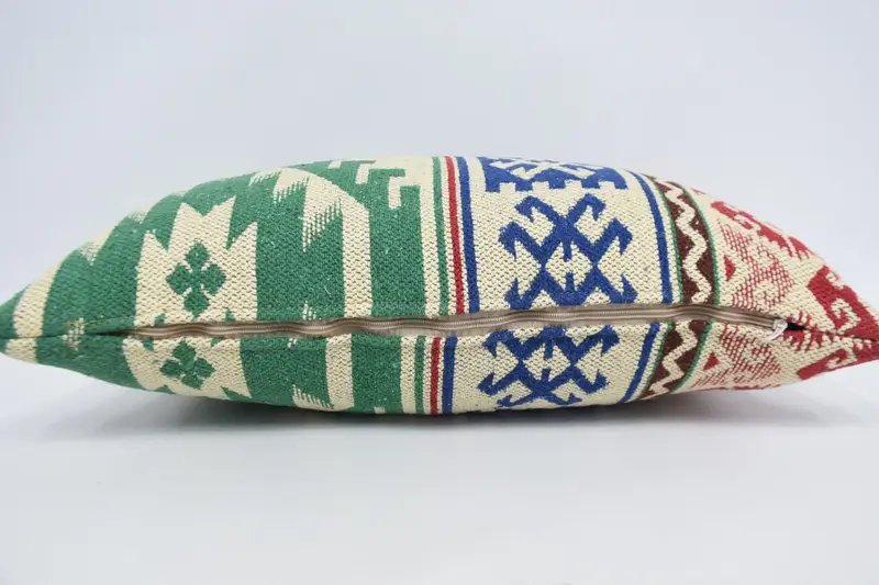 16x24 Blue Cushion Cover, Ethnical Kilim Rug Pillow, Aesthetic Pillow Cover, Pillow Sham, Wholesale Pillow Cover, Boho Pillow, Antique Pillows - 6