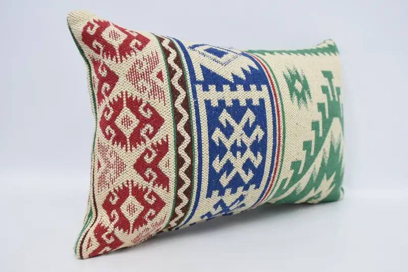 16x24 Blue Cushion Cover, Ethnical Kilim Rug Pillow, Aesthetic Pillow Cover, Pillow Sham, Wholesale Pillow Cover, Boho Pillow, Antique Pillows - 3