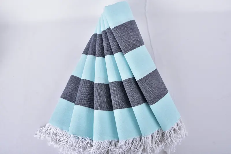 Organic cotton Turkish peshtemal towel, Quick-dry towel, Bride Gift, Bridesmaid Gift Towel, 70x40 Cotton Striped Towel, Sand-free towel, Gym Towel - 4