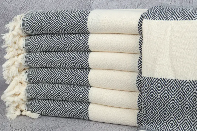 Custom Name Towel, Bachelorette Party Decorations, Organic towel, Cotton towel, Bachelor Gift, Embroidered Turkish Towel, 70x40 Cotton Diamond Towel - 1