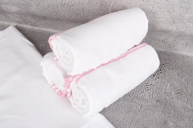 Spa Towel, Eco-friendly Turkish towel for home and travel, 70x40 Cotton Striped Towel, Peshtemal, Wedding Favors, Quick-dry towel, Sand-free towel - 7