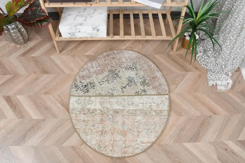 Alfombra naranja y beige, 2,4x2,9 ft Solid Comfort