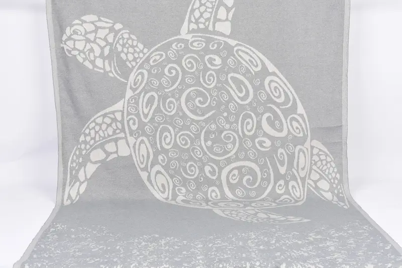 Organic Cotton Towel Gray Carretta Patterned, 70x40 Inches