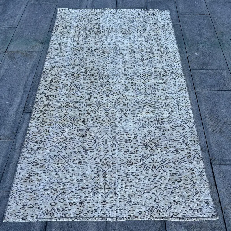 Elegante alfombra persa beige y marrón, decoración elegante de 3,6x6,4 pies