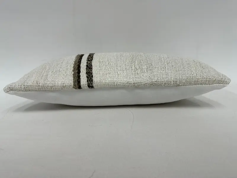 Handmade Pillow Case, 10x20 Beige Pillow, Gift Pillow, Throw Kilim Pillow, Boho Pillow Sham Cover, Pillow Sham, Lounge Throw Cushion Case - 5