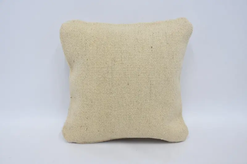 Plaid Throw Pillow Sham, 12x12 inch Beige Moroccan Pillow - 1