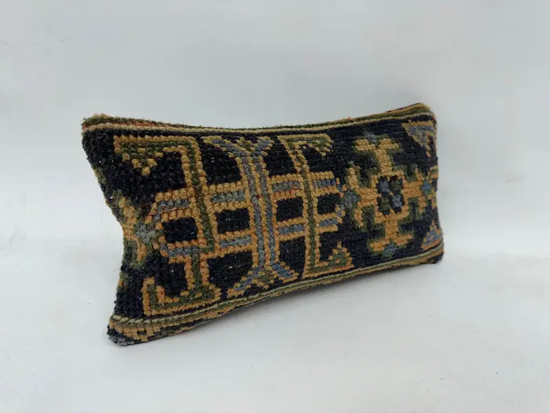Antique Pillows, Home Decor Pillow, Bench Pillow Cover, Pillow Case, Muted Cushion Case, 8x16 Blue Pillow Case, Throw Kilim Pillow, Custom Cushion - 3
