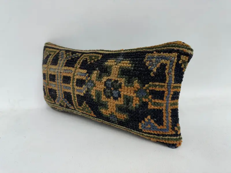 Antique Pillows, Home Decor Pillow, Bench Pillow Cover, Pillow Case, Muted Cushion Case, 8x16 Blue Pillow Case, Throw Kilim Pillow, Custom Cushion - 4