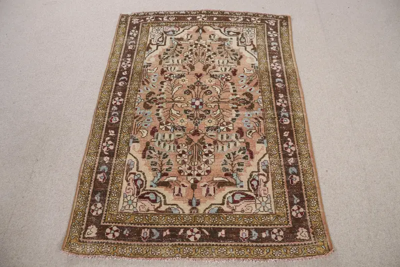 鮮やかなオレンジラグ、0.3x5.1フィートペルシャアクセント