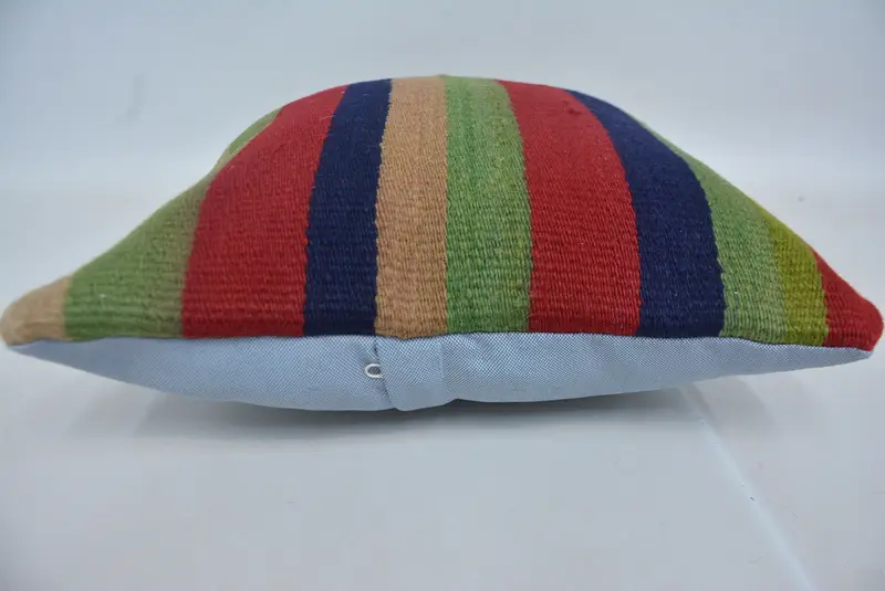 Handmade Kilim Cushion, Vintage Pillow, Pillow Sham, 16x16 Green Pillow Cover, Garden Pillow Case, Ethnical Kilim Rug Pillow - 5