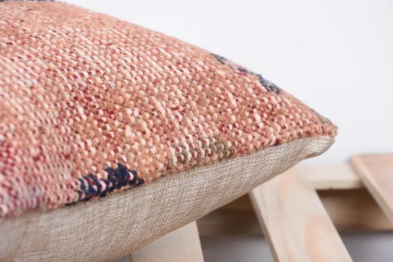 Handmade Throw Pillow, 14x14 Orange Pillow Case, Kilim Pillow, Cushion, Boho Throw Pillow Case, Kilim Cushion Sham, Vintage Kilim Pillow - 7