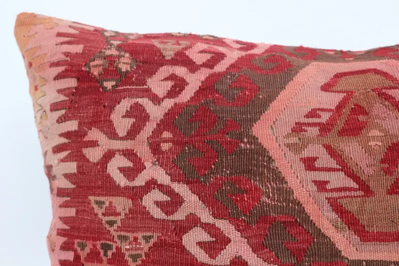 Kilim Pillow, Anatolian Pillow, Cushion Cover, 28x28 Red Pillow Case, Turkish Kilim Pillow, Vintage Kilim Throw Pillow, Pastel Pillow Cover - 2