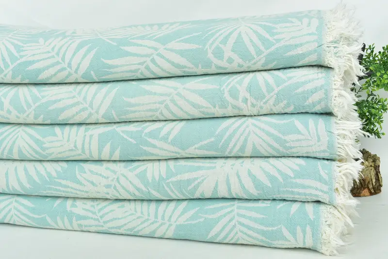 Turkish Blanket, 100x80 Cotton Floral Patterned Towel, Turkish Bedcover, Boho Throw Blankets, Bridal Shower Gift, Family Gift Basket, Memorial Gift - 4