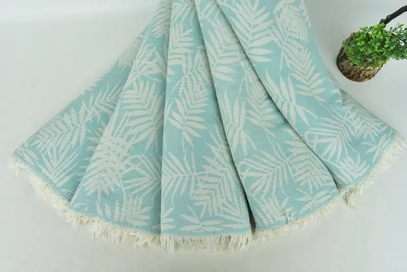 Turkish Blanket, 100x80 Cotton Floral Patterned Towel, Turkish Bedcover, Boho Throw Blankets, Bridal Shower Gift, Family Gift Basket, Memorial Gift - 5