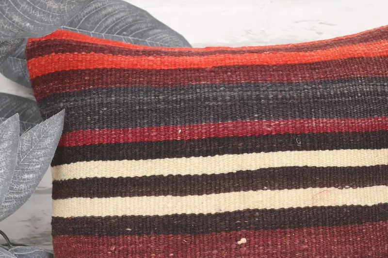 Pillow for Sofa, Sofa Bolster Cushion, 16x16 Red Pillow Sham, Yoga Cushion Case, Home Decor Pillow, Cushion Case, Kilim Pillow - 2