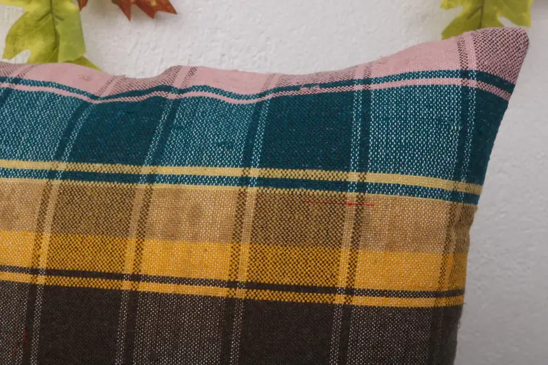 Bolster Throw Pillow Case, 16x16 Yellow Pillow Sham, Pillow Cover, Handmade Kilim Cushion, Vintage Kilim Pillow, Turkish Pillow - 5