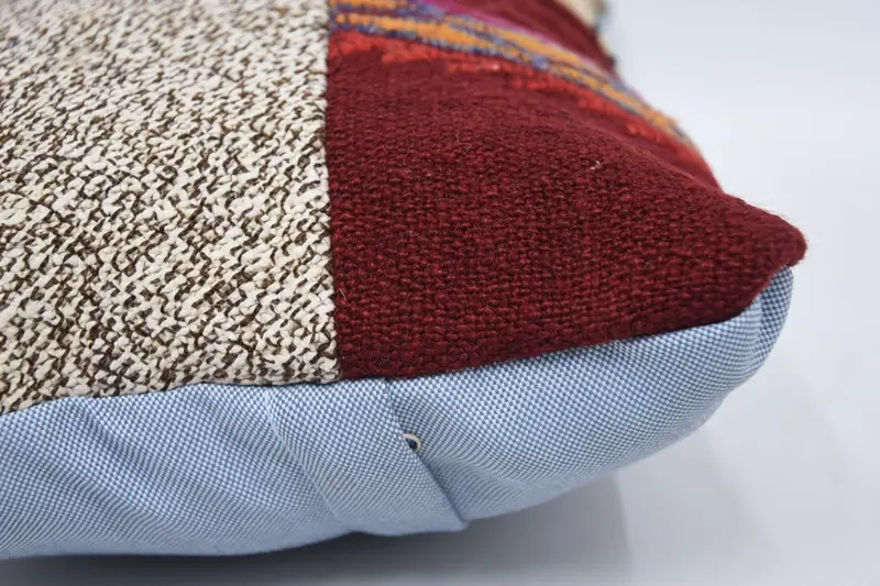 Kilim Pillow Cover, Turkish Bench Cushion Cover, Cushion Case, Outdoor Patio Pillow, Boho Pillow, 12x20 Beige Cushion Cover, Boho Pillow Sham Cover - 5