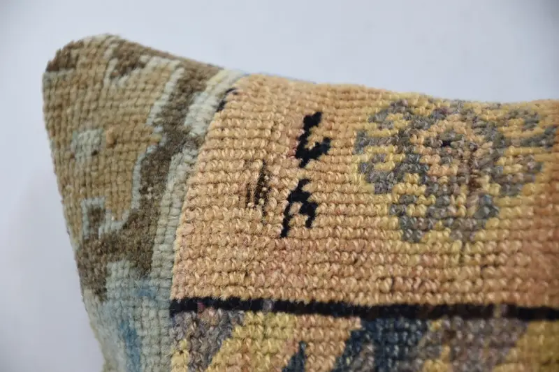 Kilim Pillow Cover, Turkish Bench Cushion Cover, Cushion Case, Outdoor Patio Pillow, Boho Pillow, 12x20 Beige Cushion Cover, Boho Pillow Sham Cover - 2