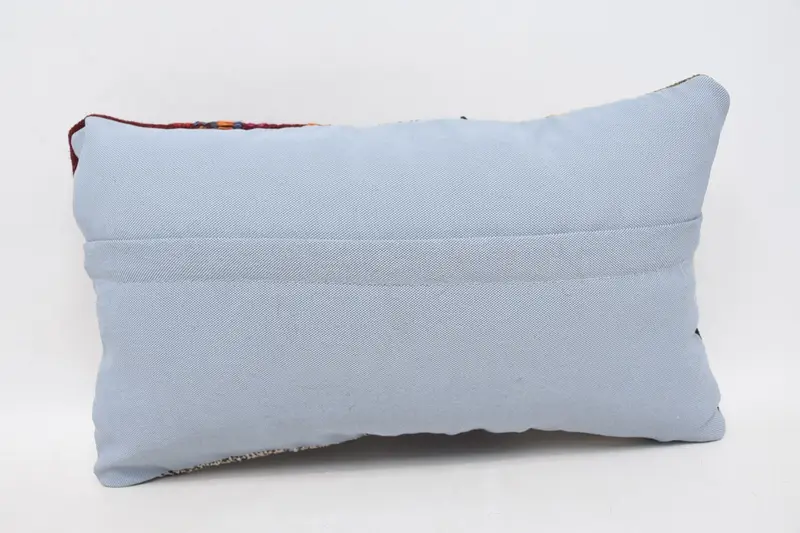 Kilim Pillow Cover, Turkish Bench Cushion Cover, Cushion Case, Outdoor Patio Pillow, Boho Pillow, 12x20 Beige Cushion Cover, Boho Pillow Sham Cover - 6