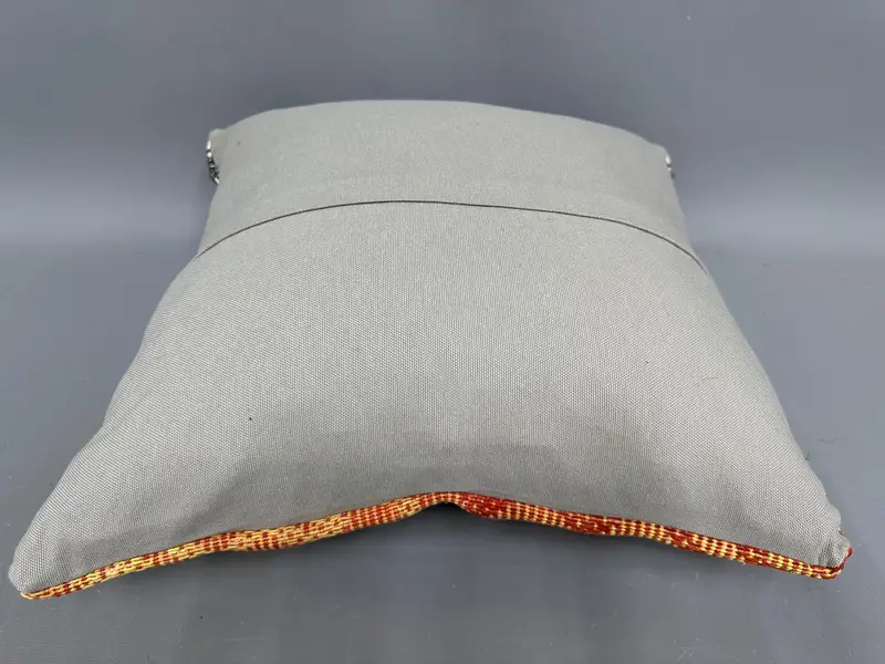 Interior Designer Pillow, 20x20 Orange Pillow, Outdoor Pillow, Knitted Cushion Case, Vintage Pillow, Throw Kilim Pillow, Pillow Sham - 7