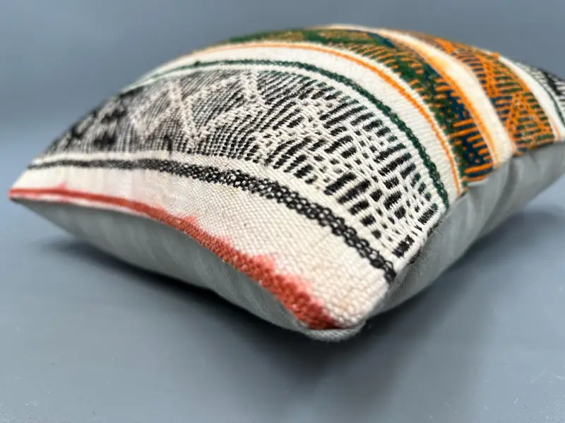 Interior Designer Pillow, 20x20 Orange Pillow, Outdoor Pillow, Knitted Cushion Case, Vintage Pillow, Throw Kilim Pillow, Pillow Sham - 6