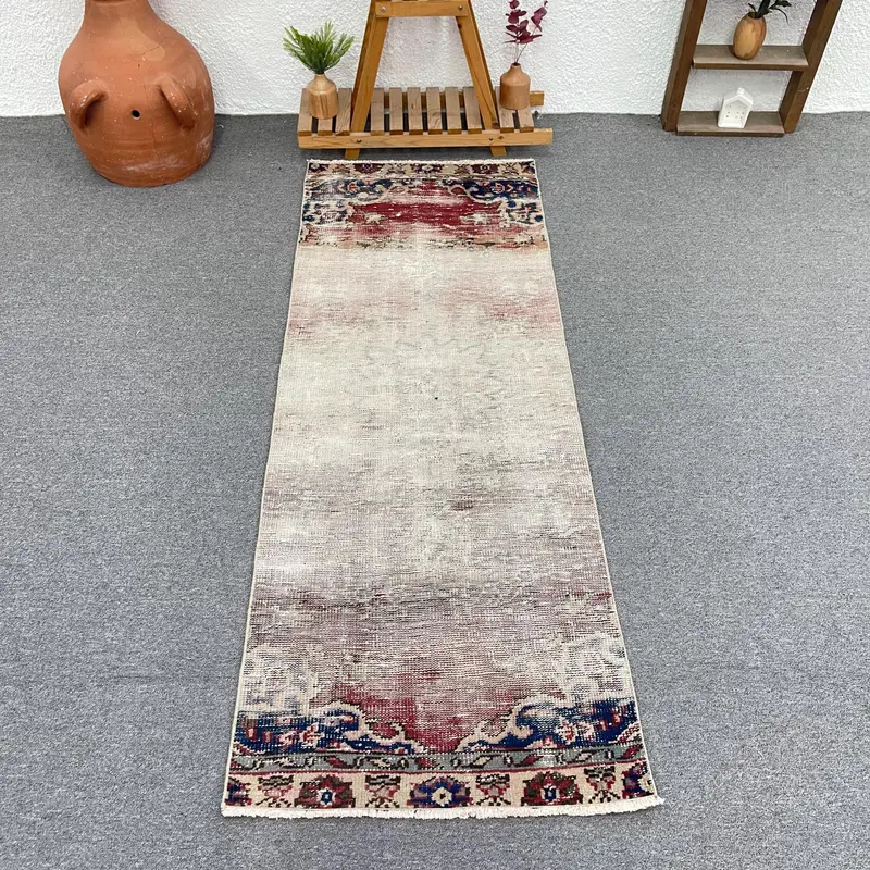 2,3x6,3 ft Beige & Red Camouflage Rug, Unique Design